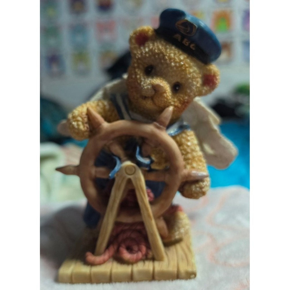 Cherished Teddies Sailor Bear Angel Figurine Nautical Resin 1990s Vintage